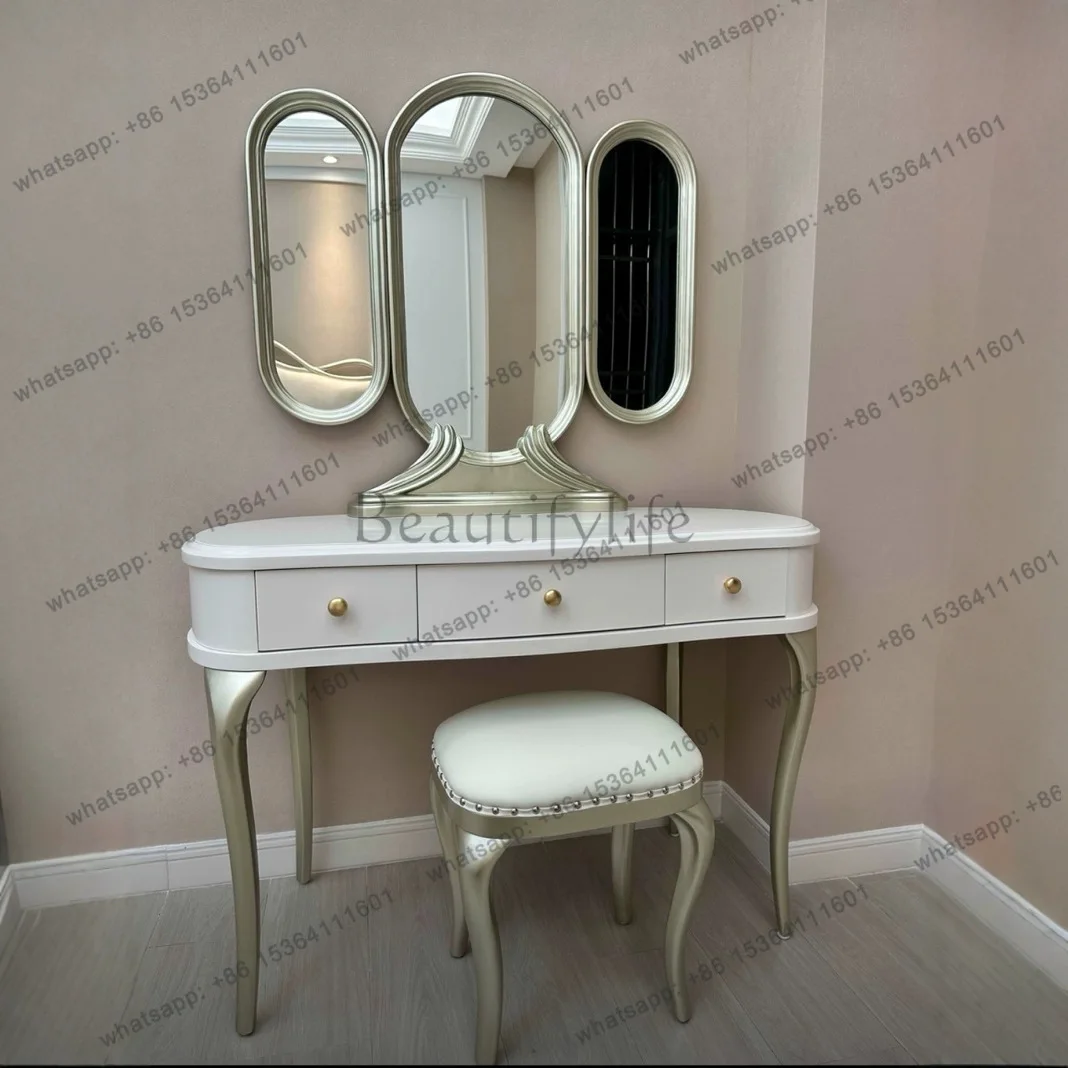 American light luxury solid wood dresser white French cabinet dresser wardrobe
