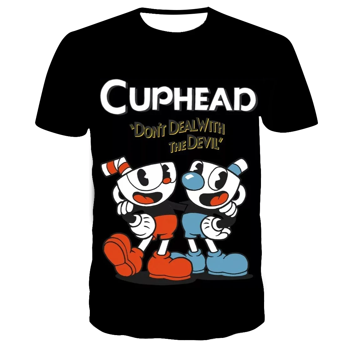 

Hot Game Cuphead Mugman 3D T Shirt Summer Fashion Kids Casual Kawaii T-shirt Boys Girls Unisex Oversized Tshirt Children's Tops