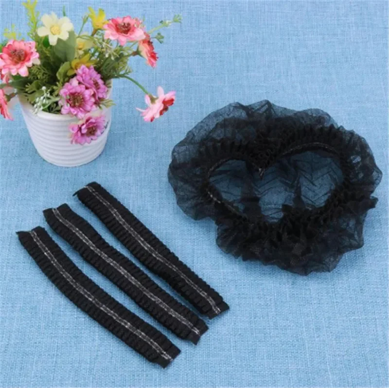 10pcs Non-Woven Disposable elastic Shower Caps Women Men Pleated Anti Dust Bath Hat for SPA Hair Salon bathroom products