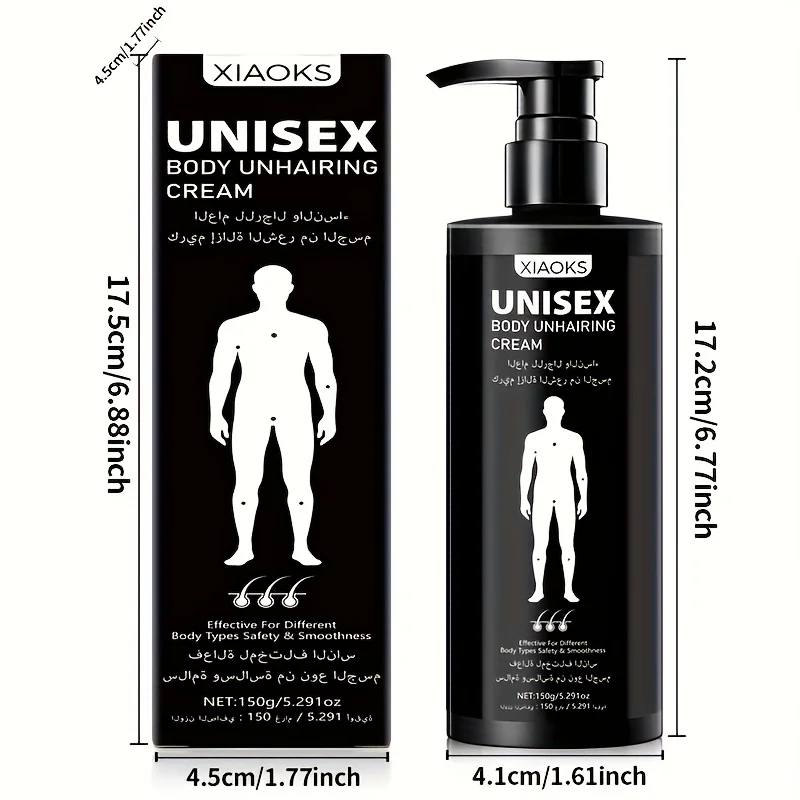 2 bottles - XIAOKS whole body hair removal cream, 150g each, fast and painless, leaving no traces, moisturizing and cleansing, cleansing with just one swipe, one bottle is long-lasting and dry, suitable for use under the armpits of men and women all over - view 5