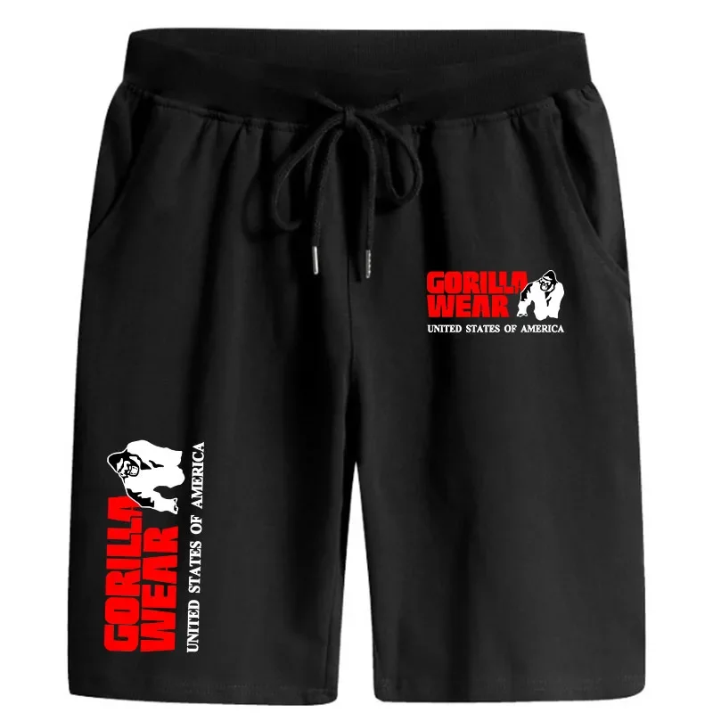 

Summer Fashion Brand Mesh Men Casual Shorts Drawstring Waist Comfortable Gorilla Printed 5-point Pants Gym Running Shorts