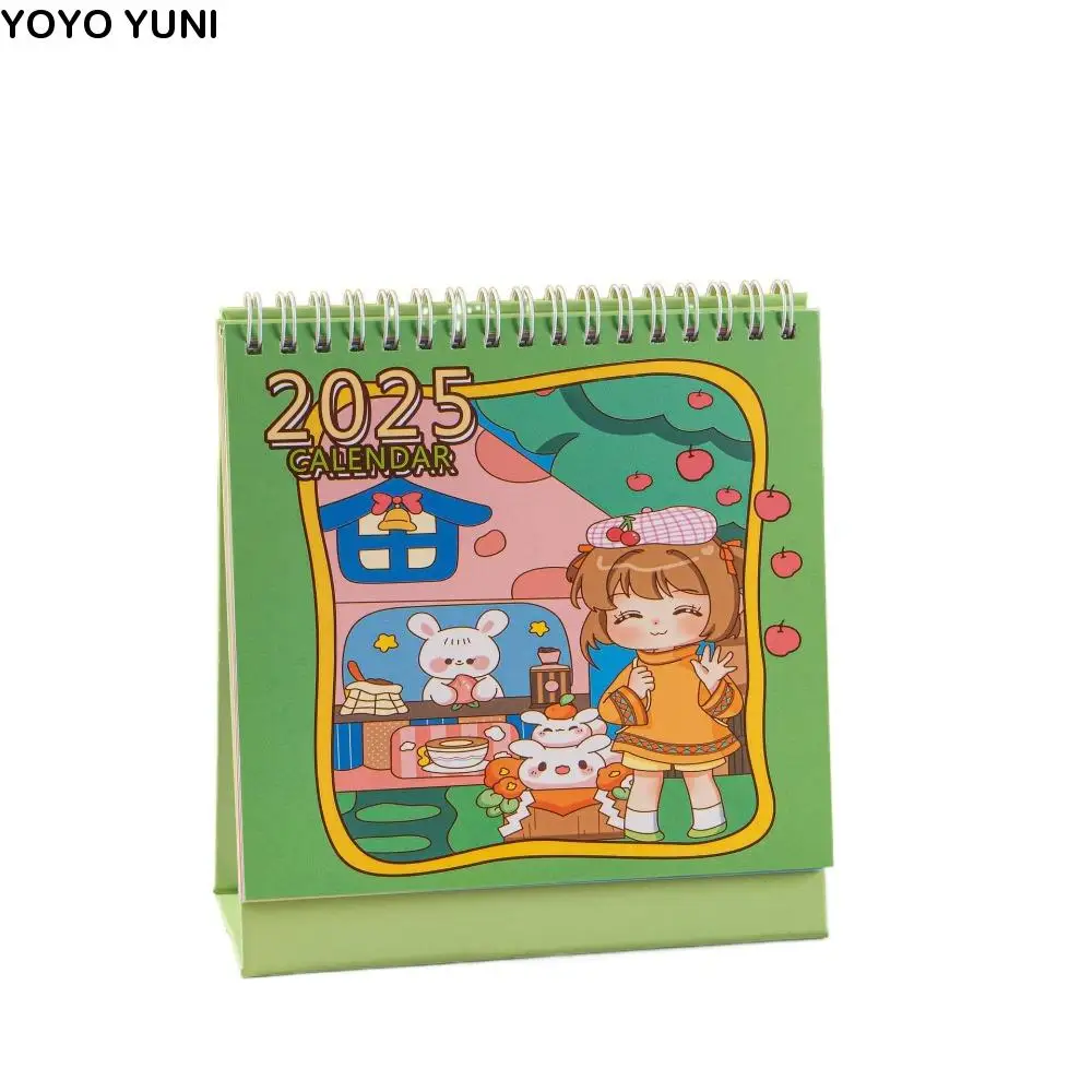 

Planning Cartoon 2025 Calendar To Do List Time Date Mini Desk Calendar Agenda Korean style Standing Flip Calendar Table Decor