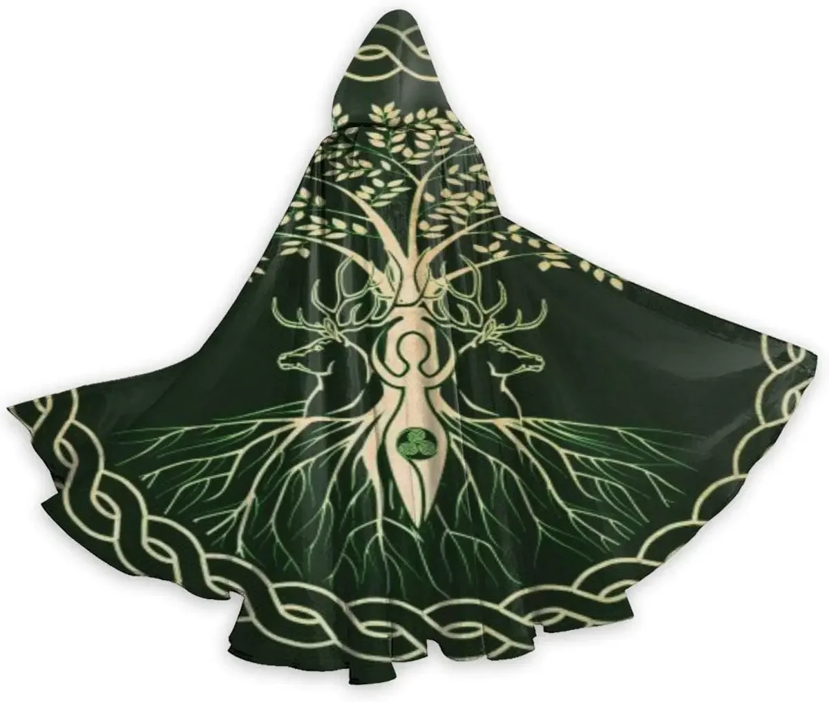 

Celtic Ritual Norse Nordic Viking Goddess Wiccan HD Printed Hooded Cape Witch Medieval Costume Cosplay Halloween Vampire Cloak