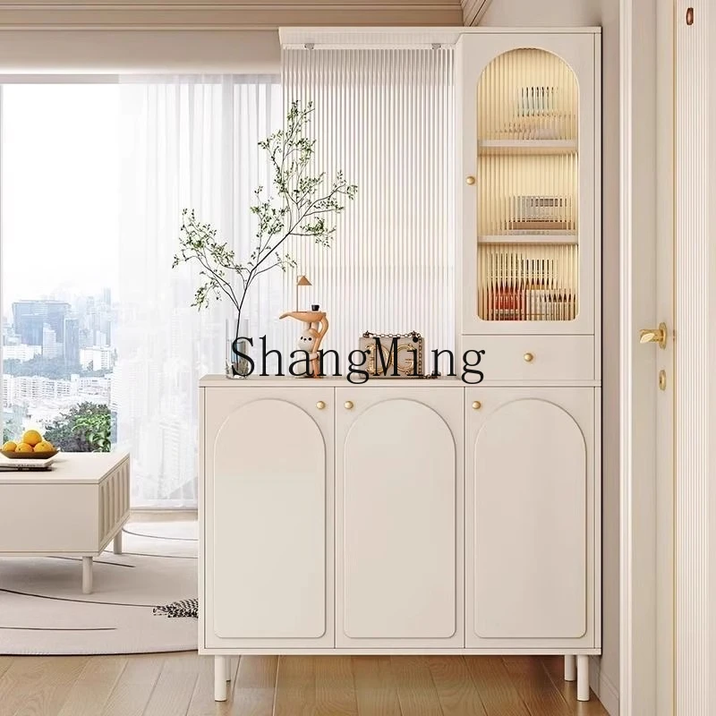 FG good-looking  solid wood ecological board cream wind porch shoe cabinet household partition screen double-sided cabinet