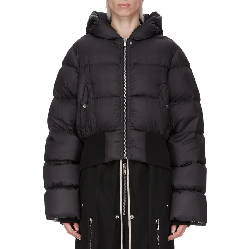 2025 Winter Women's Hooded Down Jacket Corset Zipper Warm Tops and Outerwear y2k New Fashion High-Quality Versatile Coat bra