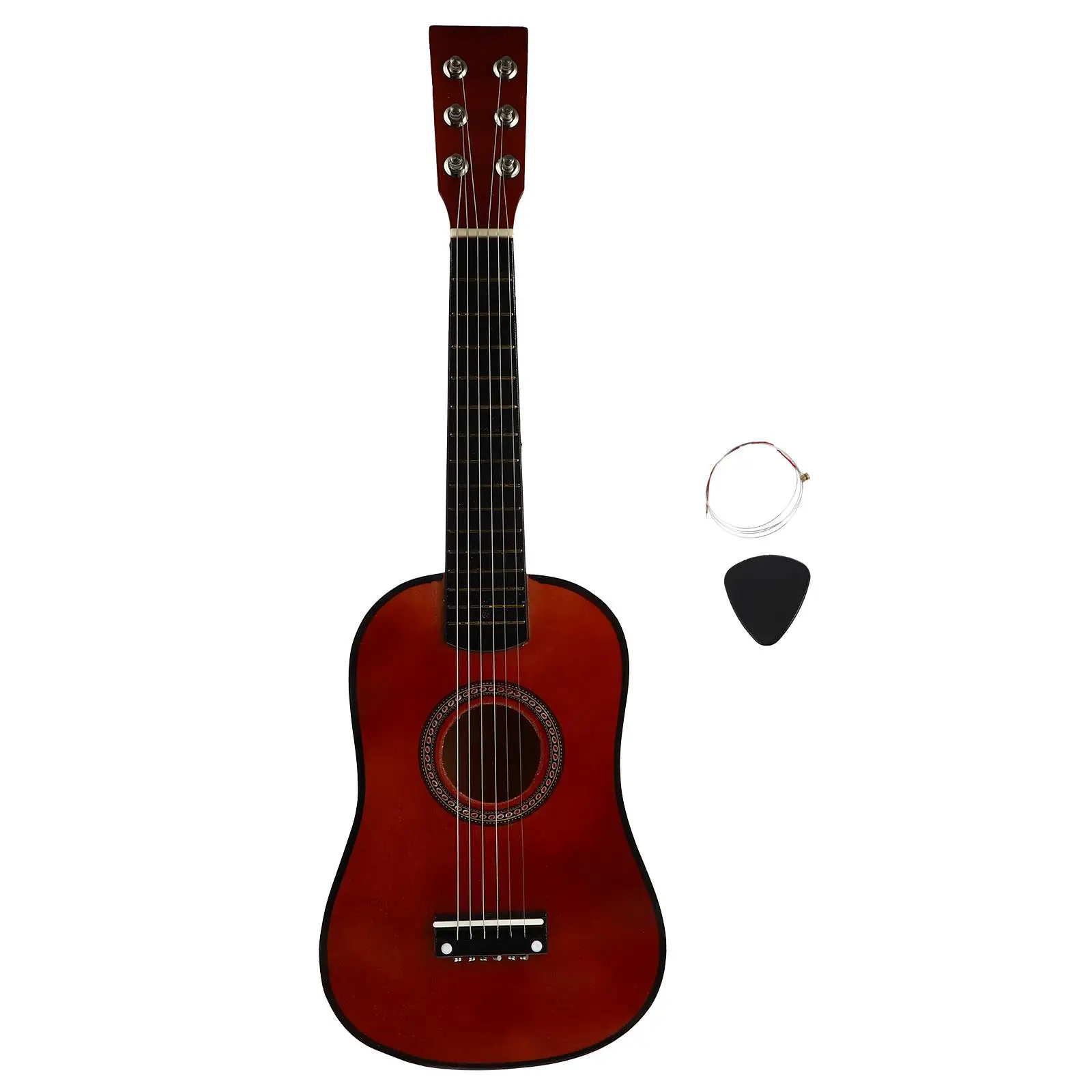 

23 Inch Folk Acoustic Guitar Vintage Style Small Beginner Kids Plaything Basswood Crisp Sound Ideal Gift Music