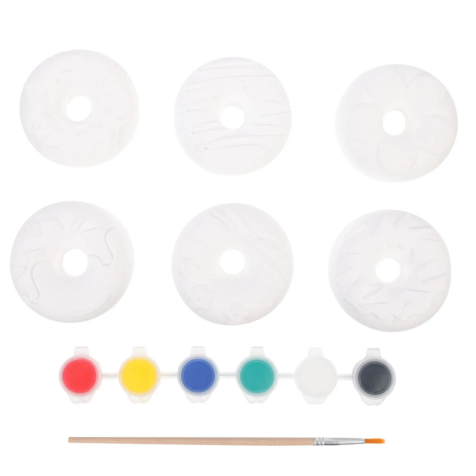 1Set Donut Gips Schilderij Kit Creatieve DIY Kleurstandbeeld Kids Graffiti Craft Educatieve Activiteit Kids Schilderij Kit