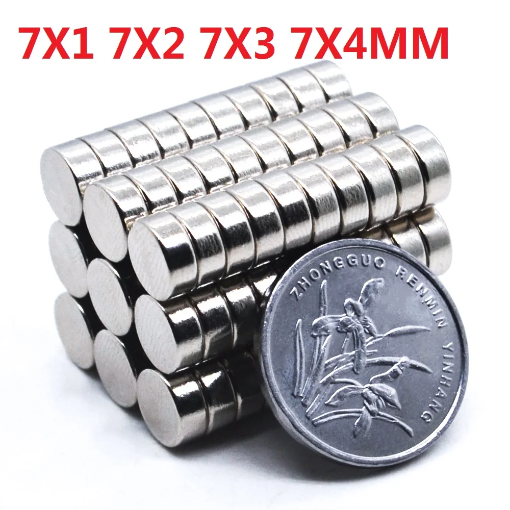 7x1mm 7x2mm 7x3mm 7x5mm Small Round Neodymium Magnet Rare Earth Strong Powerful Permanent Fridge NdFeB Magnets DISC N35   IMANES