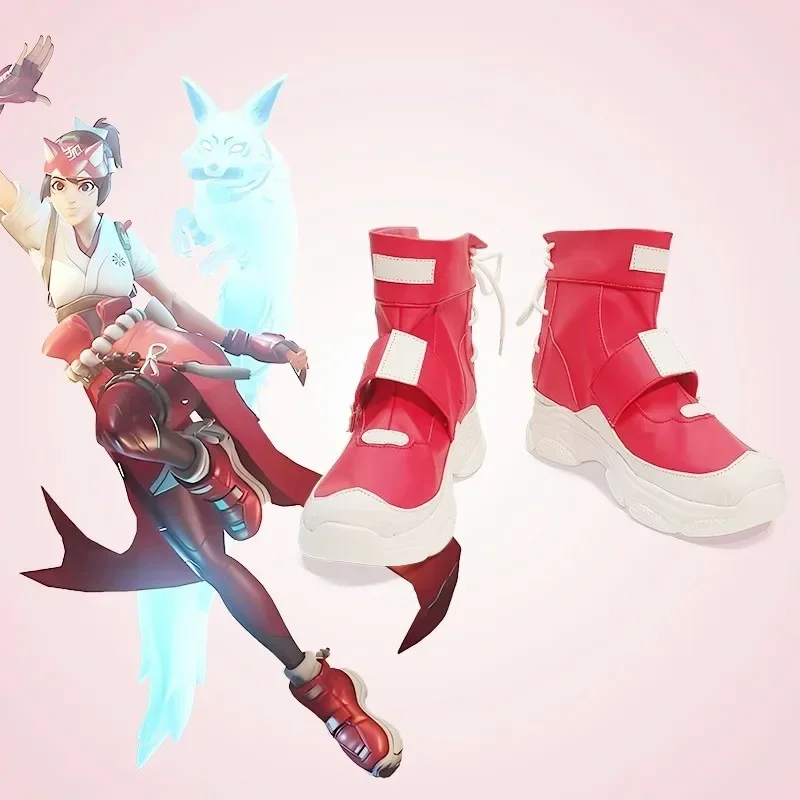 Game Overwatch 2 Kiriko Cosplay Shoes Boots Halloween Aksesori Dibuat Sesuai Pesanan