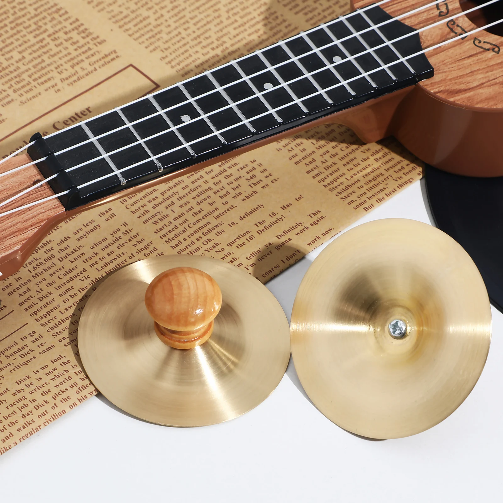 

1 Pair Cymbals For Finger Cymbals With Handles Belly Dance Hand Percussion Instrument Rhythm Metal Cymbal Dancing Brass