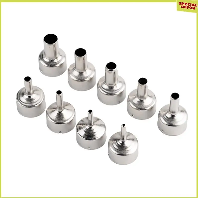 

A34R 9Pcs/Set Welding Nozzle Parts For Hot Air Gun-Tool Different Sizes Nozzles For 8858 8898 858D 8586 Multifunction Use Nozzle