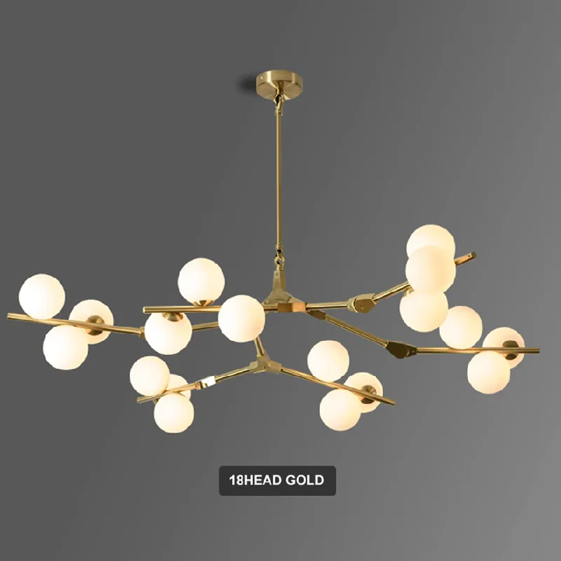 Post Modern Glass Balls LED Chandeliers Branches Style Lustre Ceiling Pendant Lights For Living Dining Room Bedroom Parlor Bar