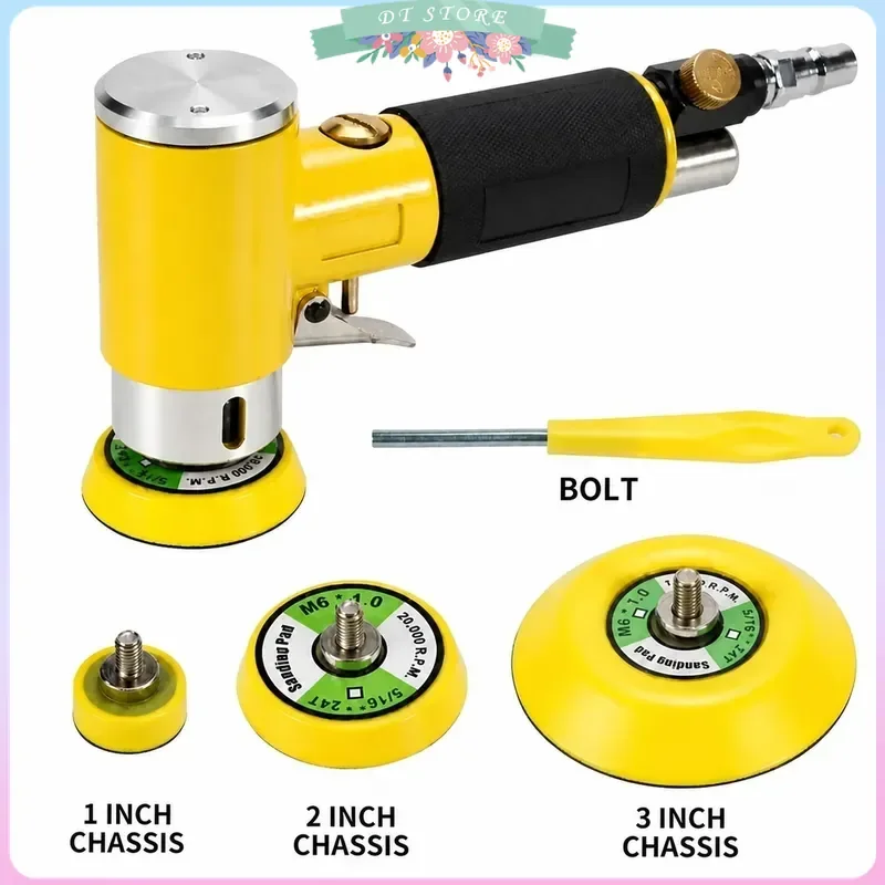 Mini Pneumatic Air Sander 1 2 3 Inch Grinding Machine Set Car Polishing High Speed Air Powered Polisher Tool