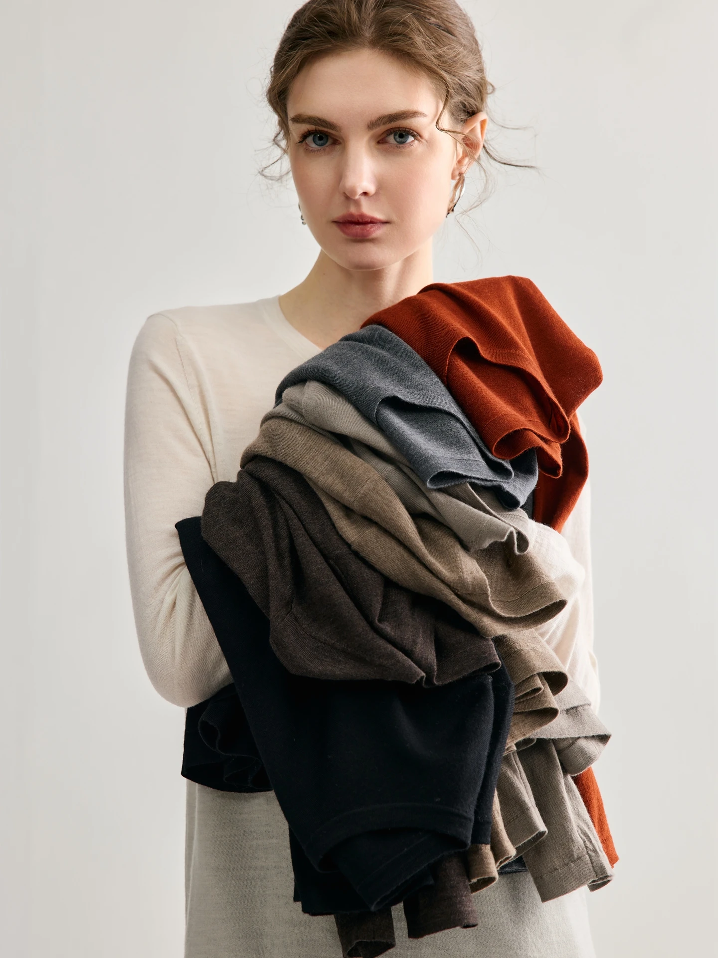 

New Women's 100% Merino Wool T-Shirts Spring Autumn Female Knitwear Worsted Pullover Long Sleeve Clothing Thin Tops Cozy Blouse