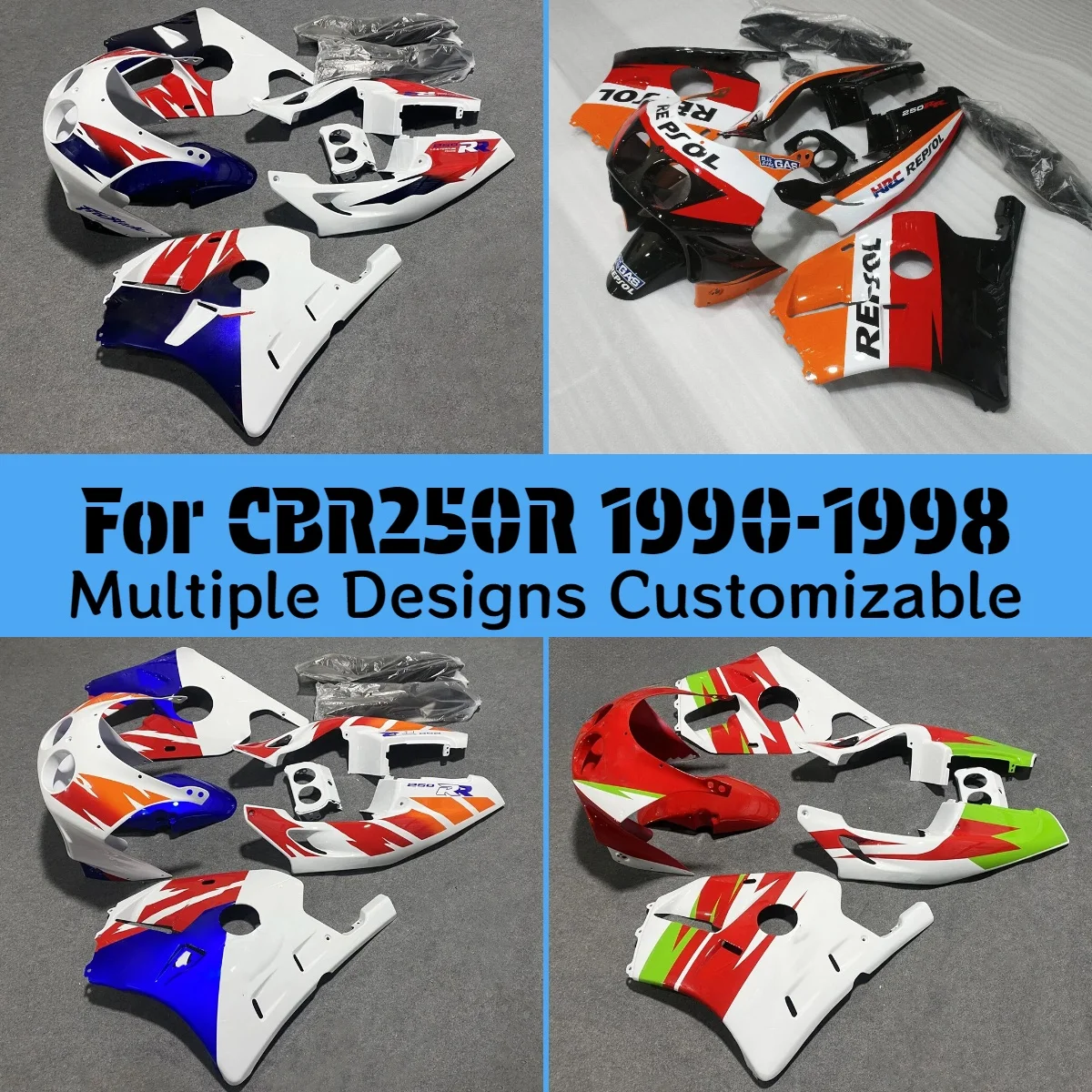 

Комплект обвесов (фарингов) для мотоцикла Honda CBR250R 1990-1998, стиль Hot Style, из ABS-пластика, для вторичного рынка