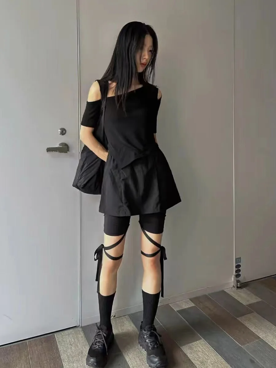 

Faldas Mujer Moda 2024 Korean Trendy High Street Slim Waist Lace-up Casual Cargo Skirt Sports Tie Up All Match Y2k A-line Skirt