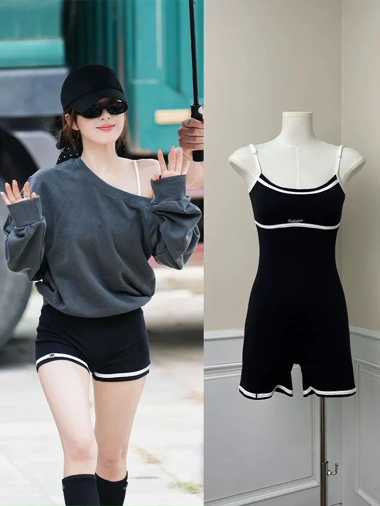 

Zhaolu Si Women's Spor Slim Fit Onesie Sweatirt with Color Blo Strap orts Hot Girl Design Casual Comfortable Knittedwear