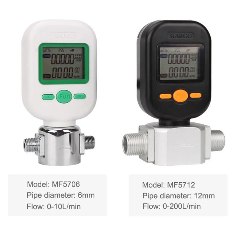 Imagem -04 - Medidor de Fluxo de Massa de Gás Mf5706 010l 25l Mf5712 0200l ar Comprimido Nitrogênio Oxigênio Argônio Dióxido de Carbono Medidor de Vazão Digital