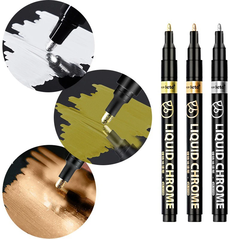 

0,8/1/2 мм зеркальный маркер DIY светоотражающие ручки для рисования зеркальные маркеры хромированный золотой, серебряный маркер подпись модель живопись маркировка