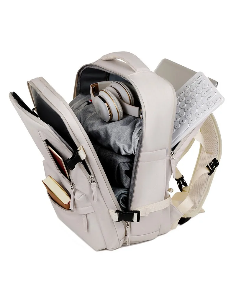 Computer backpack solid color business large capacity wet and dry separation backpack independent shoe compartment short trip co