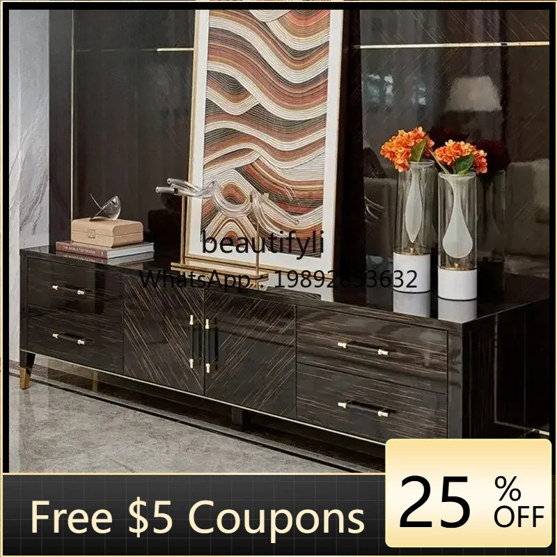 FF cabinet light luxury American solid wood neoclassical living room coffee table combination Hong Kong style