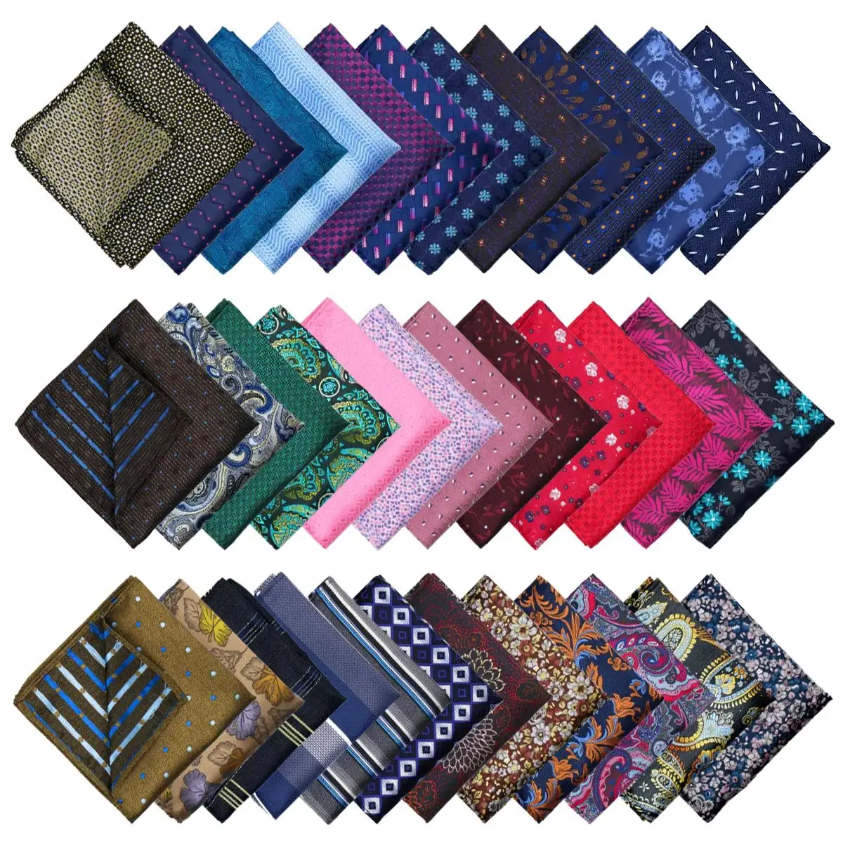 Elegant Men Pocket Square Luxury Paisley Stripe Floral Multiple Colors Available Banquet Business Formal Party Accessories