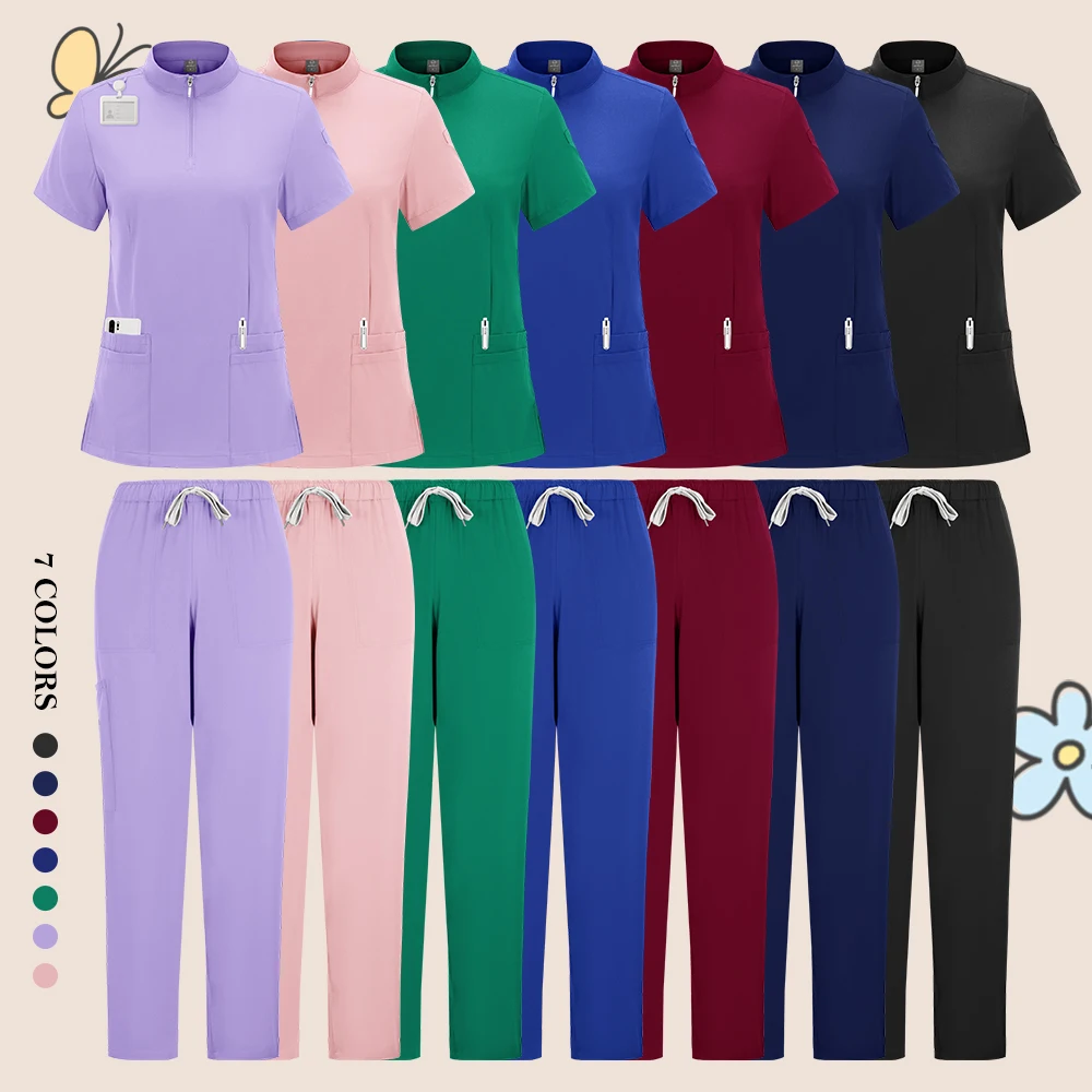 Uniformes médicaux unisexes, uniforme clinique pour hommes, vêtements d'allaitement, Costume de médecin, ensembles de gommage d'infirmière, vêtements de travail pour dentiste comprenant des hauts et des pantalons