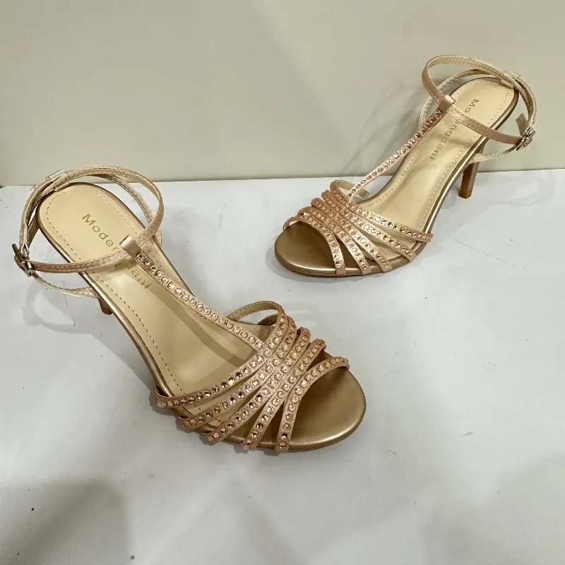 Sandalias de tacón alto con diamantes color champán para mujer, novedad de verano, sandalias francesas de tacón alto para mujer, sandalias elegantes, sandalias de mujer
