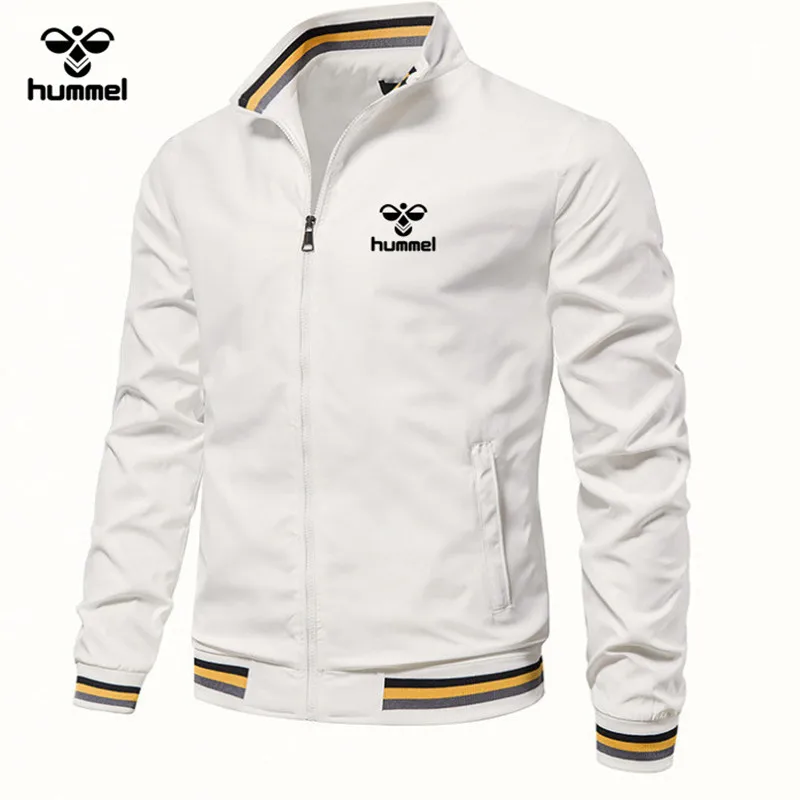 2024 Fashion Brand HUMMEL Men\'s Trench Jacket Short Jacket Spring Summer Men\'s Casual Outdoor Blazer Men\'s Coat Men\'s Clothing