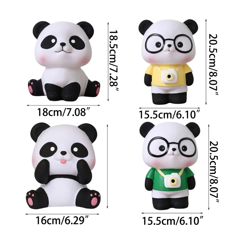 Contenitore trasparente per monete in vaso risparmio a forma animale, salvadanai Panda adorabili. Trasporto goccia