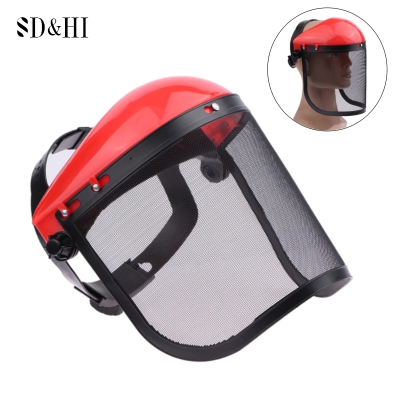 Adjustable Chainsaw Helmet New Splash Prevention Sponge Lining Protective Mask Large Mesh Metal Mesh Safety Helmet Outdoors