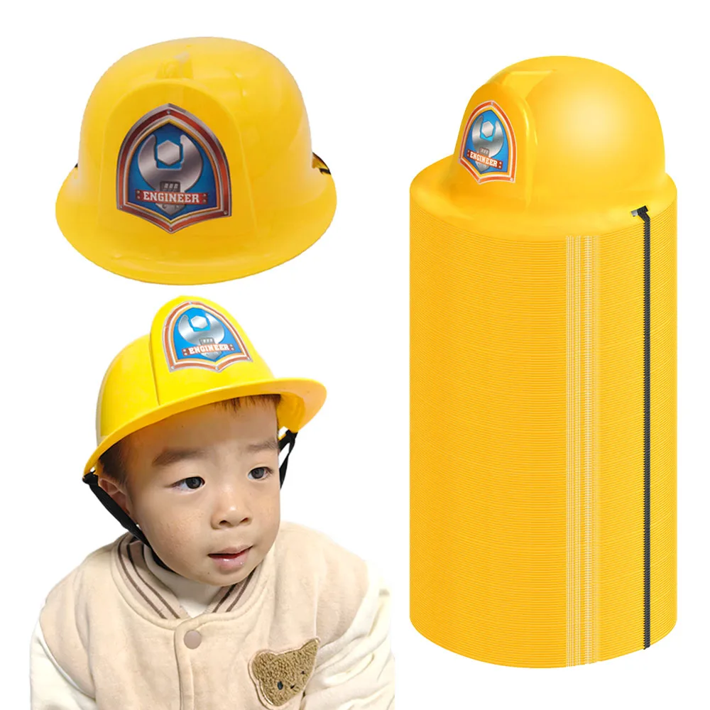 1/3/5/10/20pcs Yellow Construction Worker Hard Plastic Hat Helmet Kids Boy Engineering Theme Birthday Party Decoration Supplies