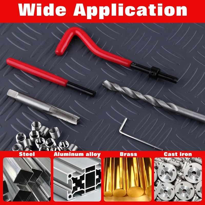 Kit di riparazione filettatura AAAN-30 pezzi M8x1.25, kit di riparazione metrica con filettatura per punte da trapano HSS, per riparazioni auto