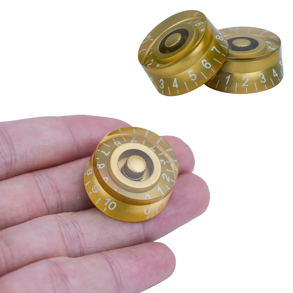 4 Stück Gitarren-Lautstärkeregler, Top-Hat-Knöpfe, Geschwindigkeits- und Tonpedal-Regler für E-Gitarre und Bass, 29 Farben – Detail 25