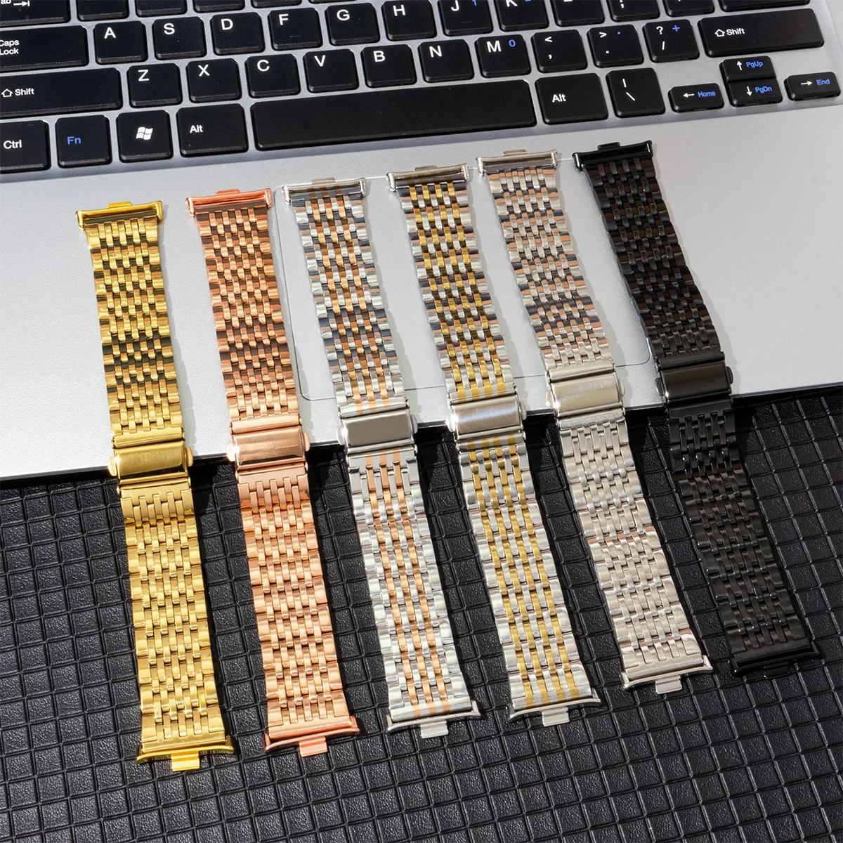 أشرطة من الفولاذ المقاوم للصدأ لساعة Redmi 5 4 سوار معصم معدني لشاومي Miband 9 Pro 8 Pro أشرطة ساعات بديلة