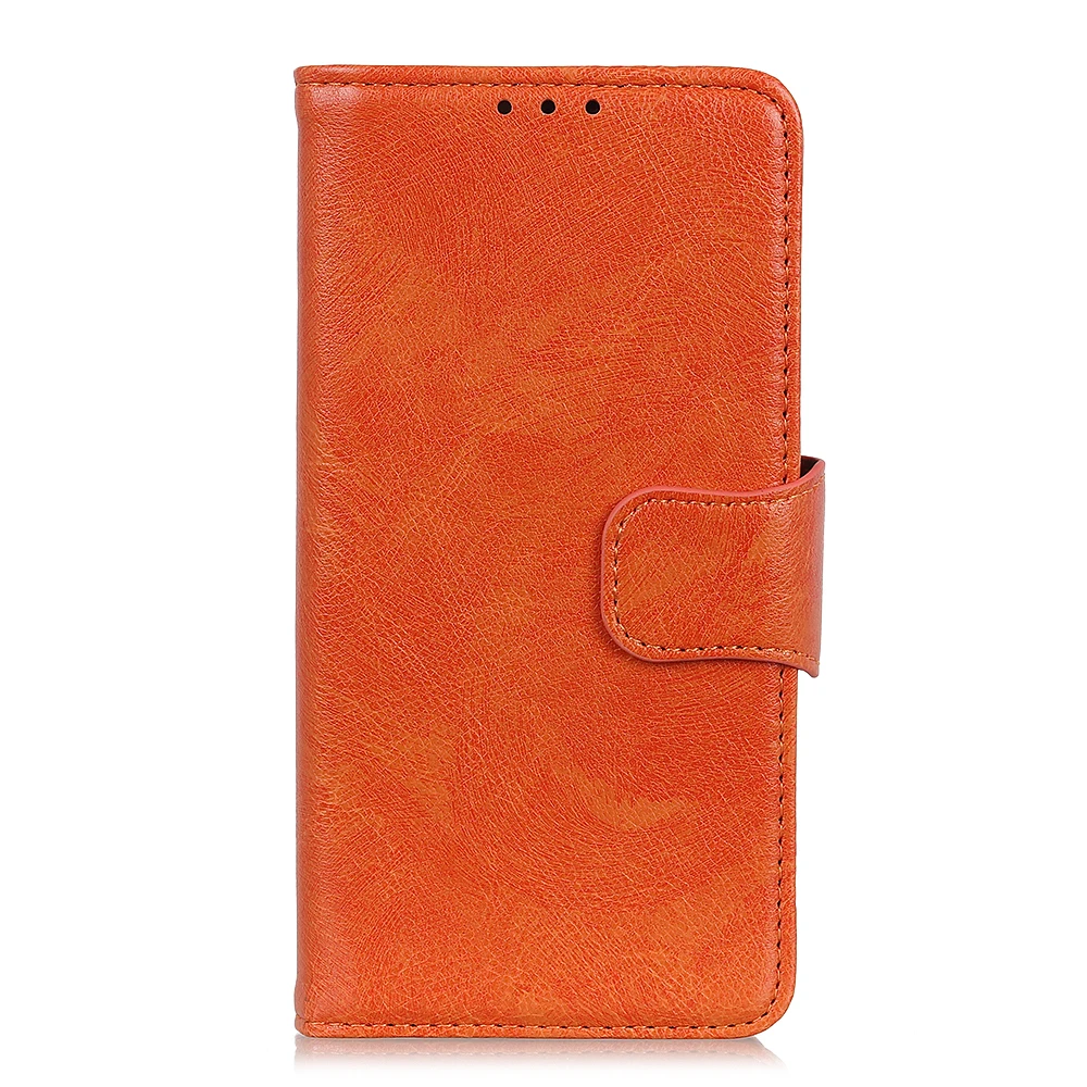 Card Slot Wallet Flip Phone Case On Vodafone E11 Case Minimalist Vintage Orange Plain Business Leather COVER