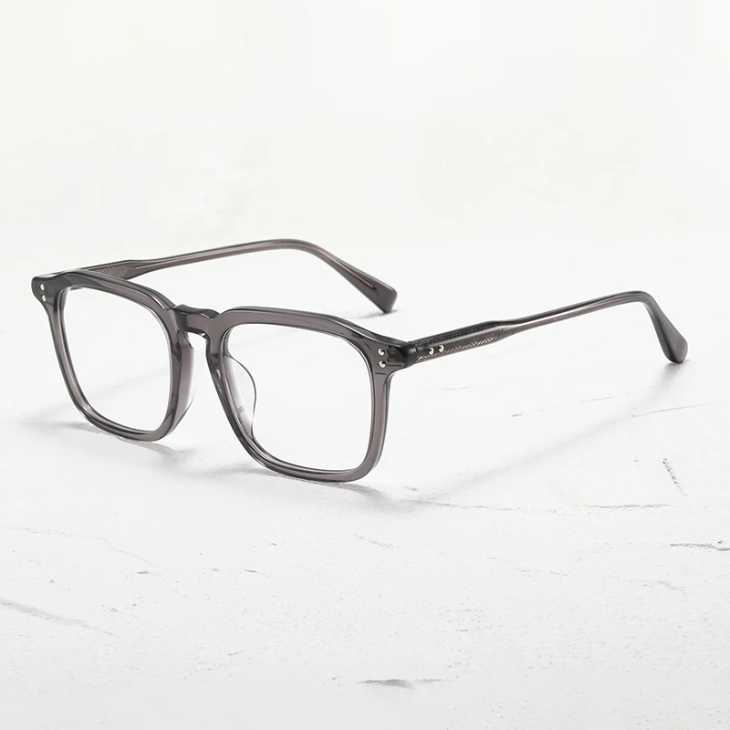 Business square-shaped eyeglass frame for big faces. 154 trend and vintage tortoiseshell art-style large frame optical glasses.