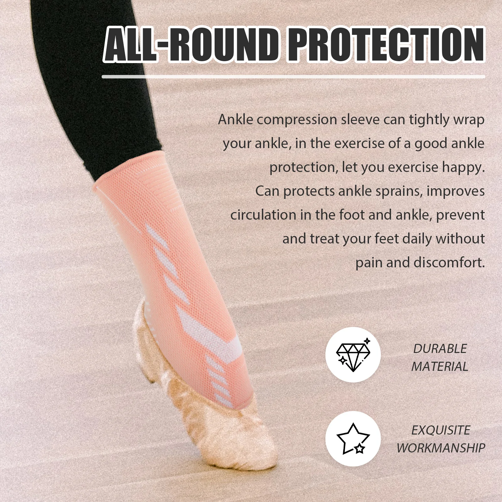 

1Pair Pressure Socks Ankle Brace Compression Sleeve Foot Pain Relief Sports Running Walking Hiking Fitness Workout Dance Cycling