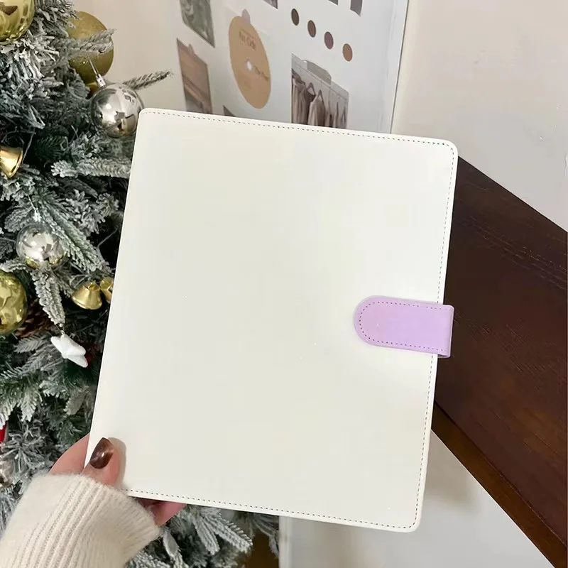 Macaroon PU Leather A5 Kpop Binder Notebook Photocards Korea Kawaii 6 hole Collect Book Photo Cards Storage Album Stationery