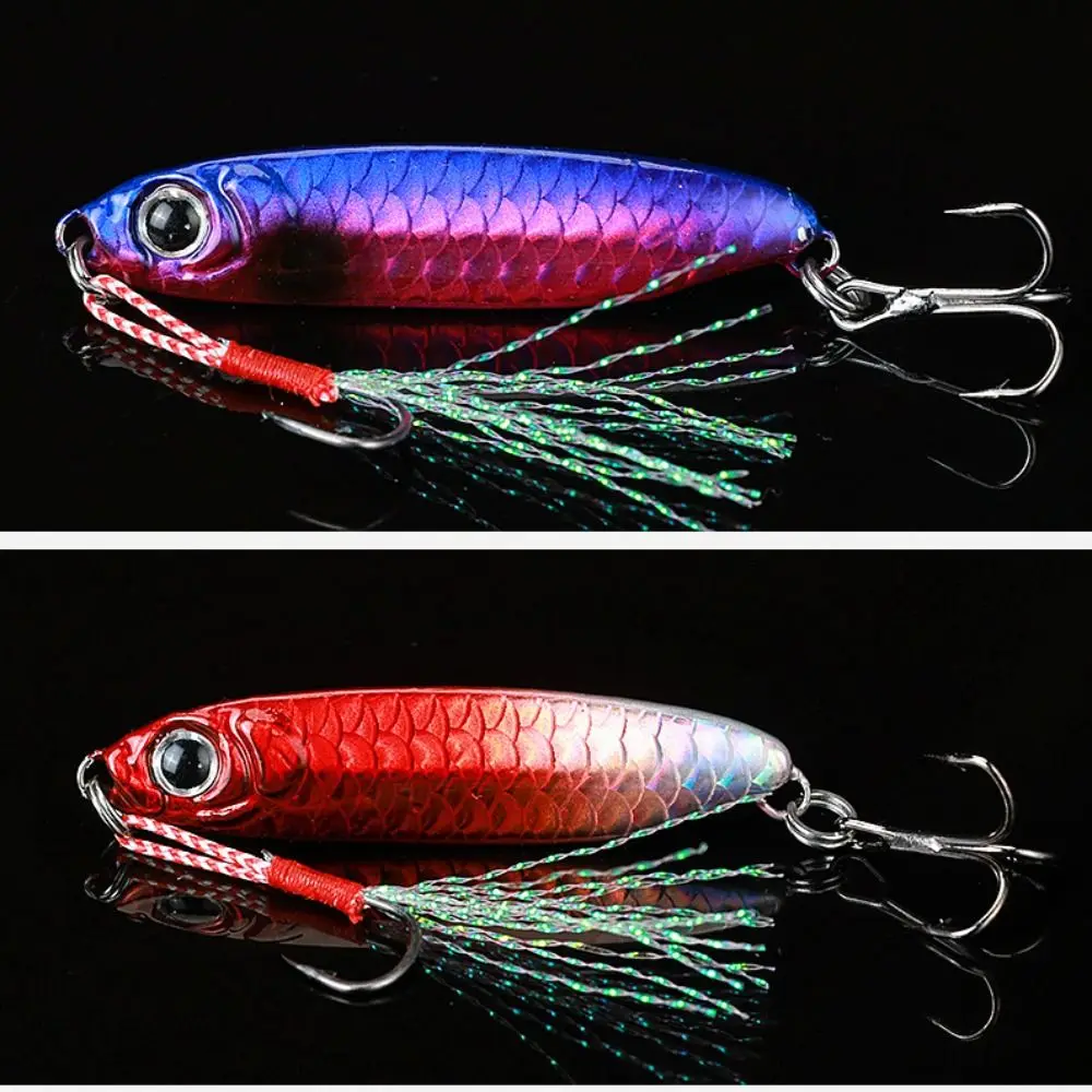 New Iron Fishing Lure Red Green Electroplated Metal Jig Lure 7g 10g Spinning Baits