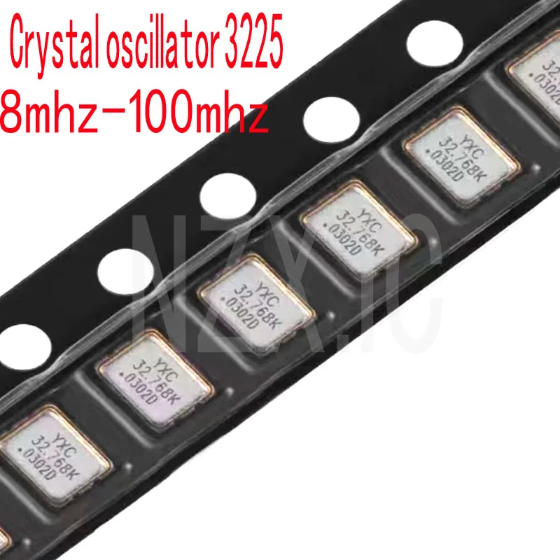 10PCS 3225 Passive SMD Quartz Resonator Crystal Oscillator Metal SMD 4pin 8MHZ 10MHZ 12MHZ 16MHZ 20MHZ 24MHZ 25MHZ 27M 32M 40M