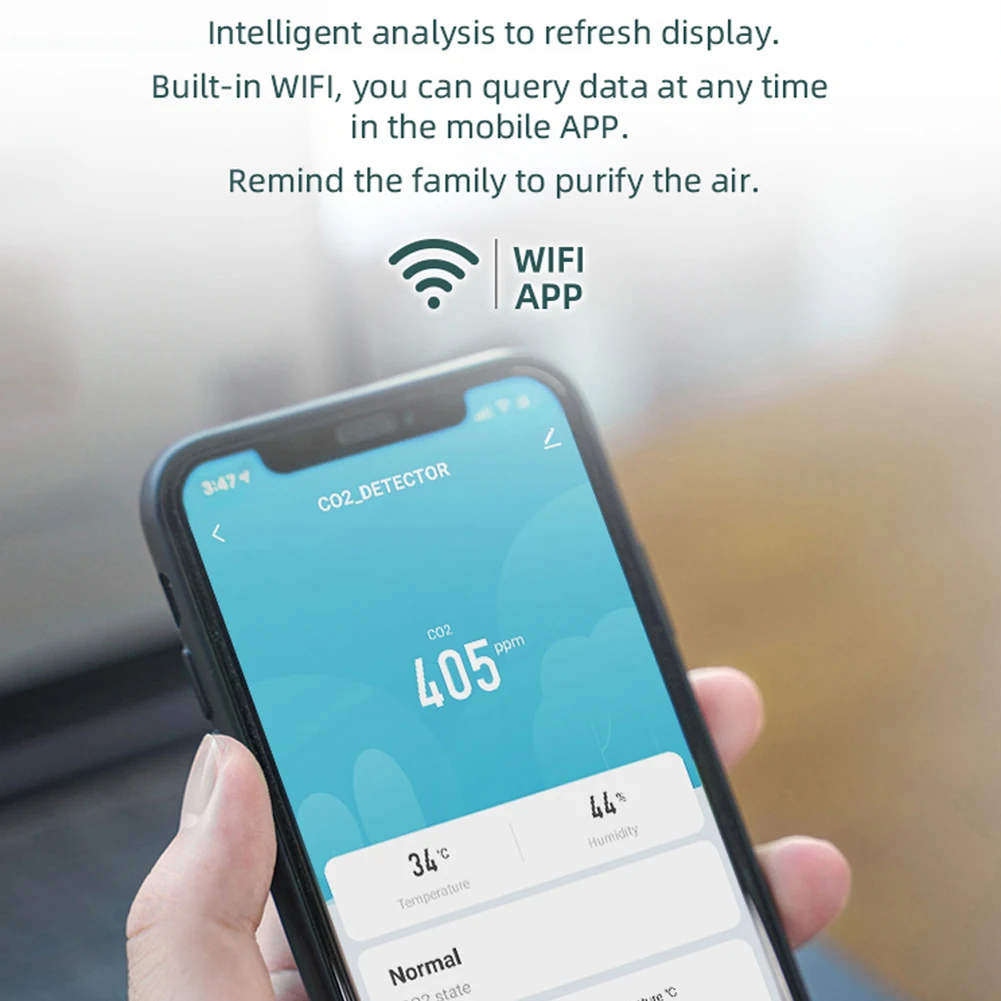 Multifunctional CO2 Detector NDIR Infrared Sensor LED Display Carbon Dioxide Tester Air Quality Monitor USB Charging APP Control