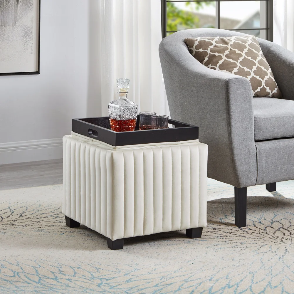 

Storage Bench for Living Room Bedroom End of Bed Bench with Thicker Seat Linen Fabric Upholstered Bed Bench
