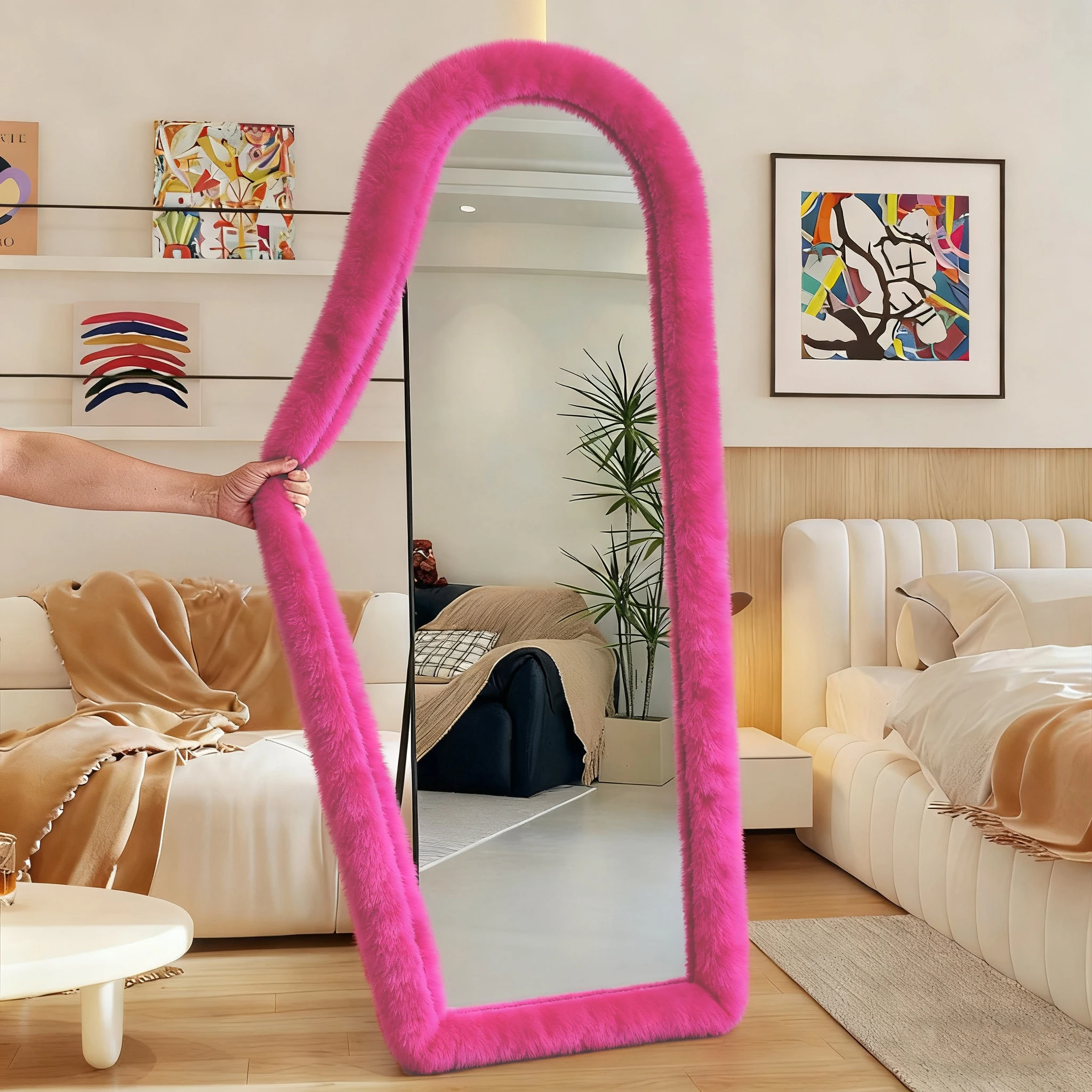 GOOZONE HOME 1PC Fluffy Mirror Cover - 64