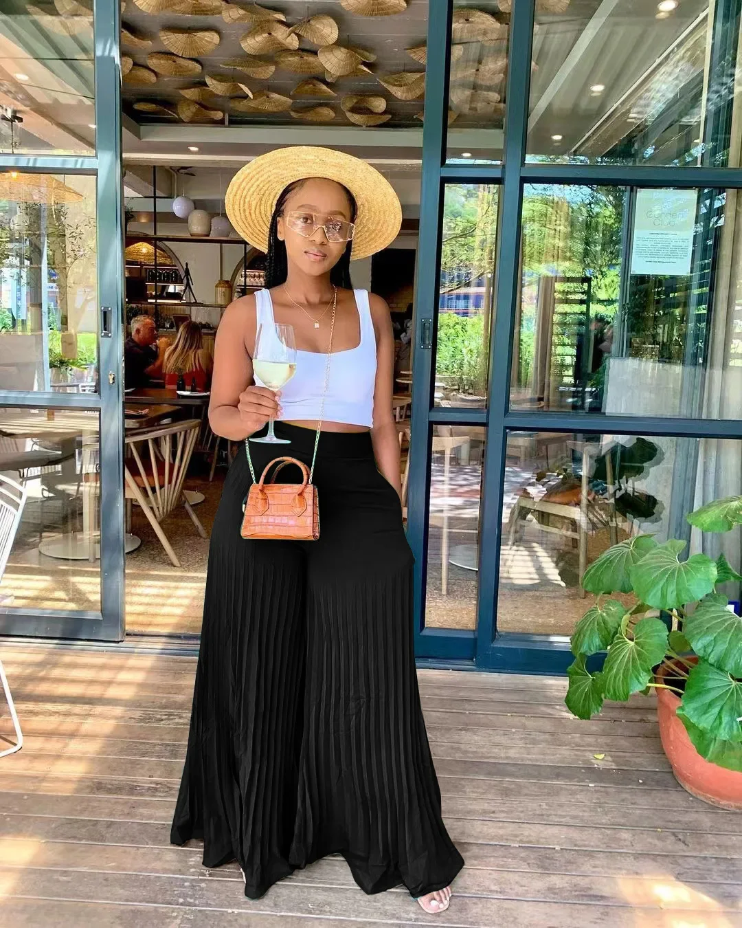 Summer Women's High Waisted Wide Leg Pants for Daily Casual Wear Versatile and Elegant Women's Vacation Style Pants