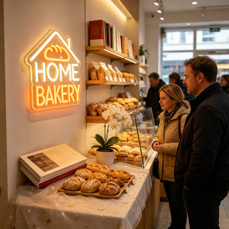 HOME BAKERY LED Neon Sign for  - Commercial Kitchen Walls ulasan dan harga