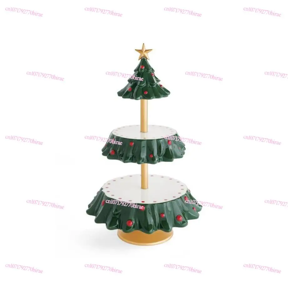 

New Christmas Tree Fruit Snack Rack Fruit Plate Bowl Rack Dessert Table Divider Festive Resin Ornaments Christmas Tree