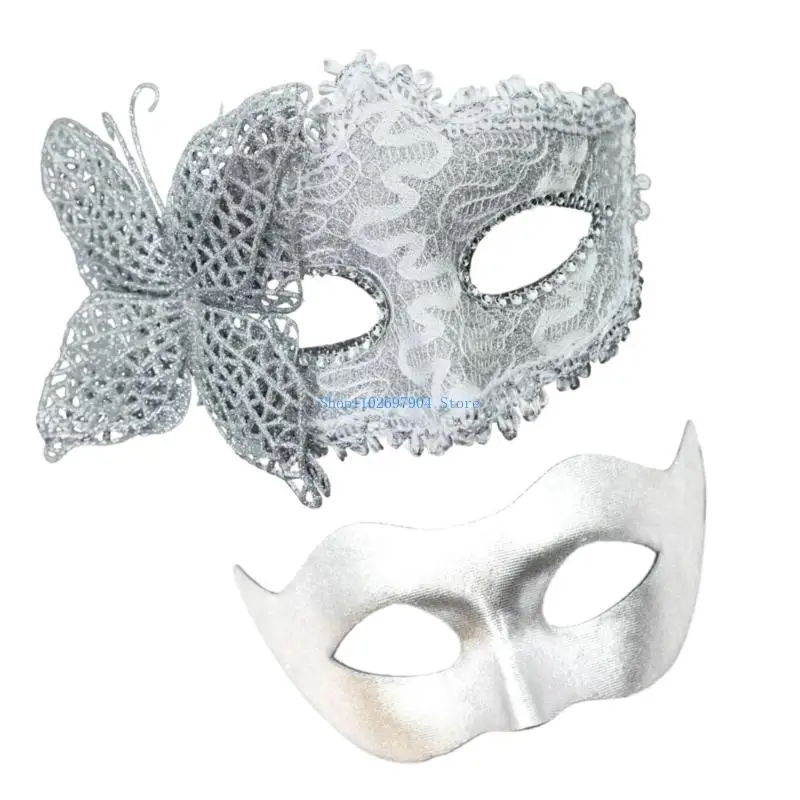 N7YF Halbgesichts-Maskerade-Maske, Paar-Maskerade-Maske, Maskerade-Kostüm-Zubehör für Damen und Herren, Maskerade, Halloween,