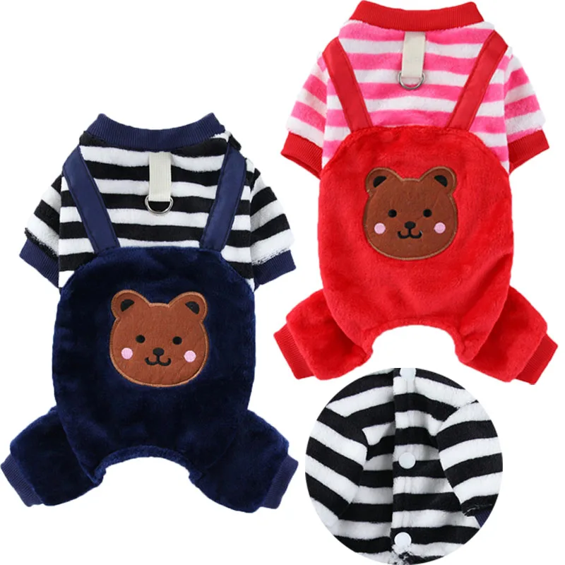 

Warm Dog Jumpsuit Clothes Winter Fleece cardigan 4-Legs Coat Dog Clothes For Small Medium Dogs Dachshund Chihuahua Pet Overalls