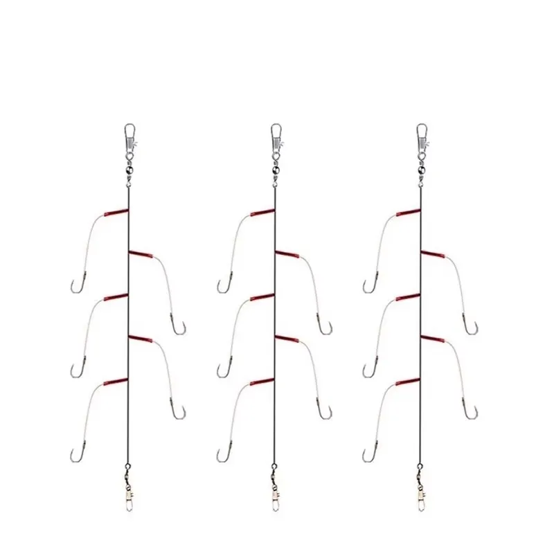 3pcs Fishing Hook Set Dali Ma Ise-ni Rig 3#-13# Haken Barbed Sharp Hameçons Pesca High Carbon Steel Fishing Line String Hook